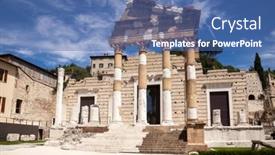  Presentation with forum - Cool new PPT theme with capitolium-temple-of-the-capitoline backdrop and a ocean colored foreground