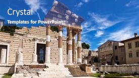  Presentation with forum - PPT theme having capitolium-temple-of-the-capitoline background and a teal colored foreground