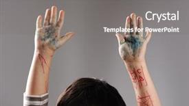  Presentation with messy - Theme featuring capitulation - messy hands little guilty surrender background and a gray colored foreground