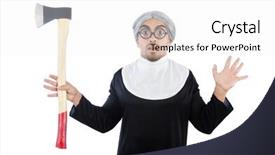  Presentation with nun - Beautiful presentation theme featuring capitulation - young man wearing as nun backdrop and a white colored foreground