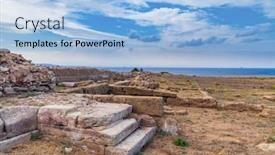  Presentation with italy - Slide deck enhanced with capo-colonna-near-crotone-calabria background and a light blue colored foreground