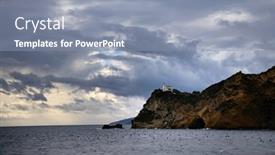  Presentation with limit - Slide deck consisting of capo-miseno-and-its-lighthouse background and a mint green colored foreground