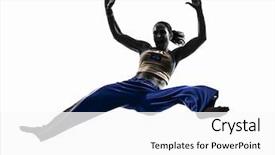  Presentation with dancing - Presentation theme featuring capoeira dancer dancing in silhouette background and a white colored foreground