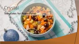  Presentation with recipe - PPT layouts featuring caponata traditional christmas salad recipe background and a lemonade colored foreground