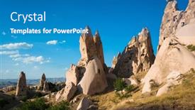  Presentation with cappadocia - Slide set featuring cappadocia-ancient-ruins-of-cave background and a teal colored foreground