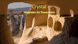  Presentation with rock wall - Slide deck featuring cappadocia-cave-house-inside background and a tawny brown colored foreground
