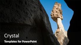  Presentation with dwelling - Slides enhanced with cappadocia-detail-mushroom-shaped-rock background and a black colored foreground