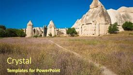  Presentation with nature purple - Presentation design with cappadocia-goreme-national-park background and a tawny brown colored foreground