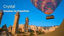  Presentation with geological - Slide set enhanced with cappadocia-love-valley-hot-air background and a teal colored foreground