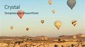  Presentation with hot air balloons - Audience pleasing theme consisting of aircraft turkish - hot air balloons flying backdrop and a sky blue colored foreground