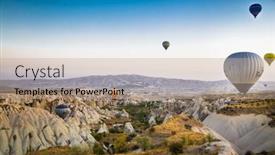  Presentation with flame - Presentation theme featuring cappadocia-turkey-november-15-2014 background and a coral colored foreground