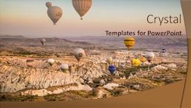  Presentation with flame - Theme consisting of cappadocia-turkey-november-15-2014 background and a coral colored foreground