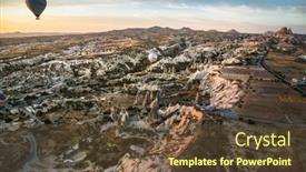  Presentation with flame - Presentation design having cappadocia-turkey-november-15-2014 background and a tawny brown colored foreground