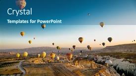  Presentation with flame - Slide deck enhanced with cappadocia-turkey-november-15-2014 background and a ocean colored foreground