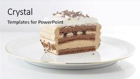  Presentation with ice cream cake - Audience pleasing slides consisting of cappuccino cream cake backdrop and a sky blue colored foreground