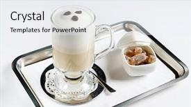  Presentation with cappuccino - Cool new slides with cappuccino glass with cream backdrop and a  colored foreground