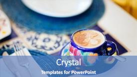  Presentation with pottery - Colorful PPT layouts enhanced with cappuccino in traditional colorful mexican pottery cup backdrop and a teal colored foreground