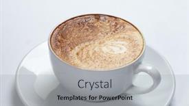  Presentation with cappuccino - Beautiful presentation theme featuring cappuccino-on-the-white-background backdrop and a light gray colored foreground