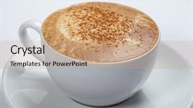  Presentation with cappuccino - Slide set with cappuccino on the white background background and a coral colored foreground