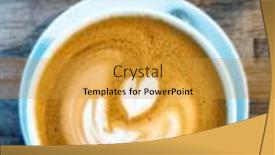  Presentation with cappuccino - Audience pleasing PPT theme consisting of cappuccino-on-the-wood-table backdrop and a gold colored foreground