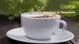  Presentation with cappuccino - Slide set consisting of cappuccino with marshmallow and chocolate background and a tawny brown colored foreground
