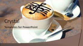  Presentation with cappuccino - Slide set featuring cappuccino with treble clef background and a coral colored foreground