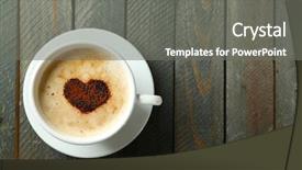  Presentation with cappuccino - Beautiful presentation design featuring cappucino - cup of cappuccino with heart backdrop and a gray colored foreground