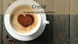  Presentation with cappuccino - Presentation theme consisting of cappucino - cup of cappuccino with heart background and a coral colored foreground