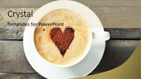  Presentation with cocoa - Cool new PPT theme with cappucino - cup of cappuccino with heart backdrop and a lemonade colored foreground