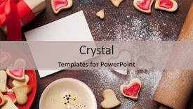  Presentation with greeting card - Beautiful slides featuring cappucino - valentine's day greeting card backdrop and a mint green colored foreground