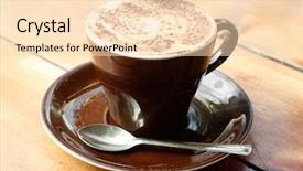  Presentation with wooden - Colorful PPT theme enhanced with cappucino on a wooden table backdrop and a lemonade colored foreground