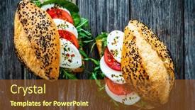  Presentation with tomato - Amazing presentation design having caprese-sandwich-with-tomato-mozzarella backdrop and a tawny brown colored foreground