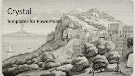  Presentation with island - Colorful PPT layouts enhanced with capri-island-old-view-naples backdrop and a light gray colored foreground