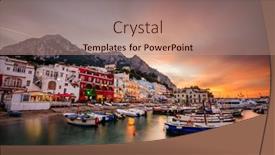  Presentation with marina - Slides enhanced with capri-italy-at-marina-grande background and a coral colored foreground