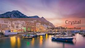  Presentation with marina - PPT theme consisting of capri-italy-with-shops background and a  colored foreground