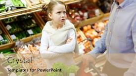  Presentation with father - Presentation consisting of capricious-child-asking-her-father background and a coral colored foreground