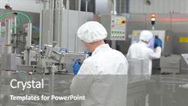  Presentation with production line - Theme enhanced with caps at production line background and a gray colored foreground