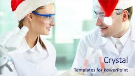  Presentation with santa - Cool new presentation theme with caps holding tubes with pink backdrop and a sky blue colored foreground