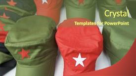  Presentation with cuban - Presentation theme enhanced with caps of the cuban revolution background and a tawny brown colored foreground