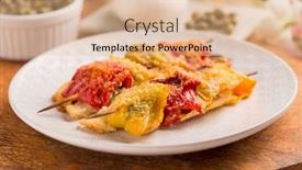  Presentation with capsicum - Cool new slide set with capsicum-skewer-with-mozzarella backdrop and a coral colored foreground