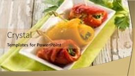  Presentation with capsicum - Beautiful PPT layouts featuring capsicum-stuffed-with-parsley-capers backdrop and a yellow colored foreground