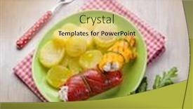  Presentation with capsicum - Presentation design having capsicum-stuffed-with-ricotta background and a soft green colored foreground