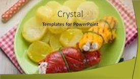  Presentation with capsicum - Beautiful slide deck featuring capsicum-stuffed-with-ricotta backdrop and a yellow colored foreground