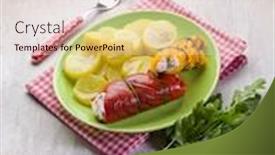  Presentation with capsicum - PPT theme enhanced with capsicum-stuffed-with-ricotta background and a lemonade colored foreground