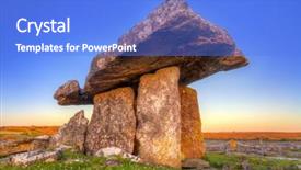  Presentation with capstone - Presentation theme with capstone - poulnabrone portal tomb in burren background and a cobalt blue colored foreground