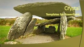  Presentation with stone - Colorful slides enhanced with capstone - pre historic stone portal backdrop and a tawny brown colored foreground