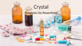  Presentation with narcotic - Amazing PPT theme having capsule heap mix therapy drugs backdrop and a lemonade colored foreground