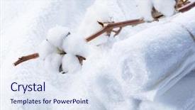  Presentation with plant cotton - Beautiful slides featuring capsule hotel - cotton white towels with cotton backdrop and a sky blue colored foreground