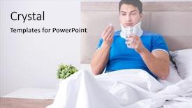  Presentation with head and spinal cord injury - PPT theme featuring capsule hotel - young man with neck injury background and a sky blue colored foreground