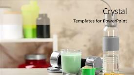  Presentation with protein shake - Amazing theme having capsule powders - composition with protein powder shake backdrop and a lemonade colored foreground